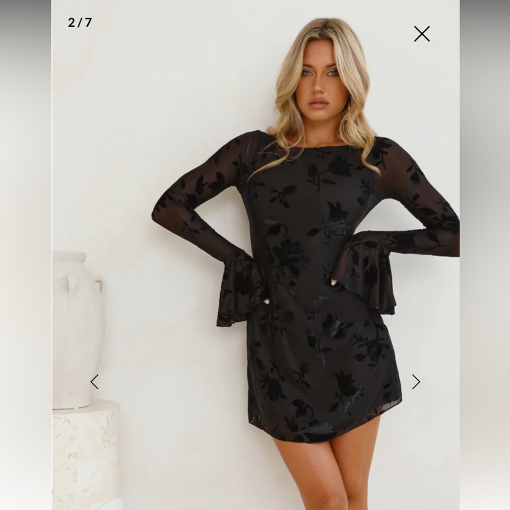 Hello Molly Black Floral Long Sleeve Dress
